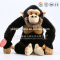 Peluche cheveux longs et jouets de singe avec couleur rose banane